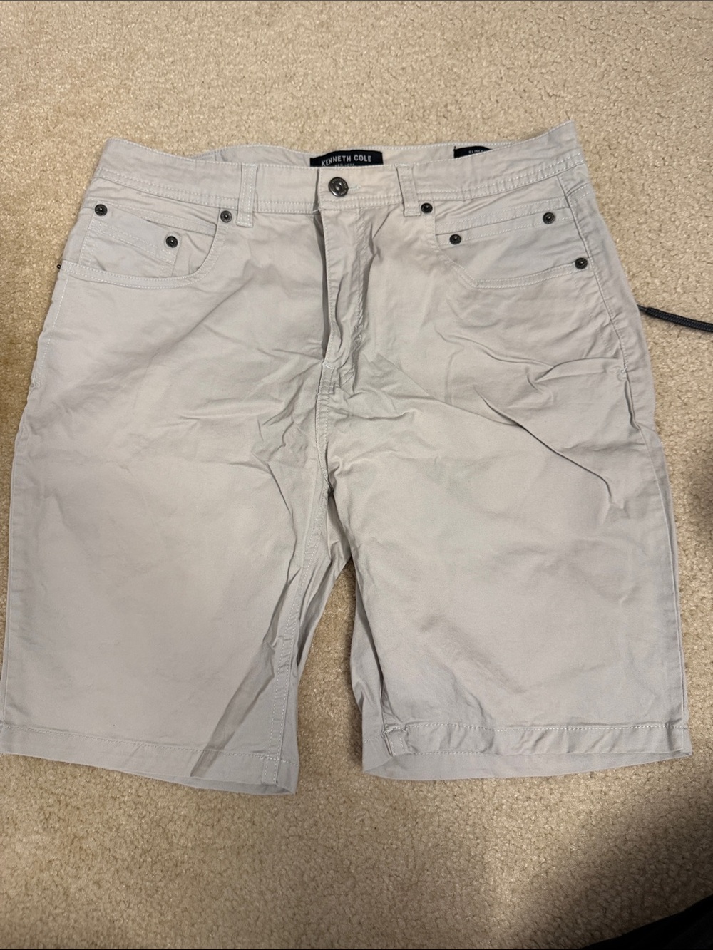 Kenneth Cole Men's Light Gray Flat Front Casual Shorts